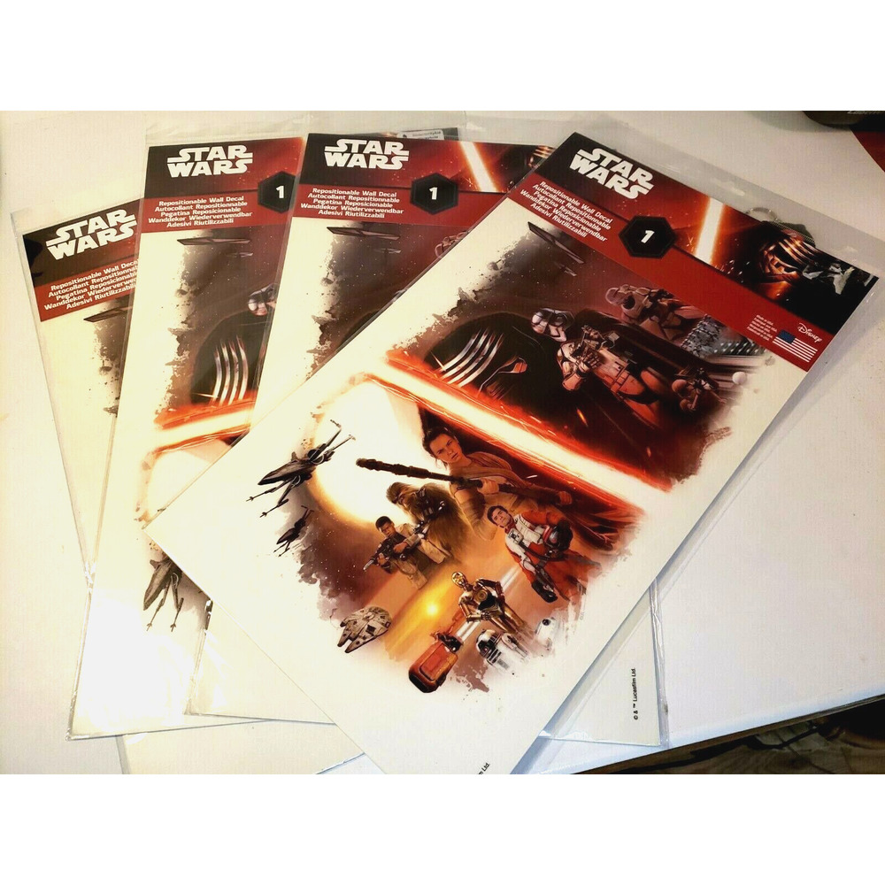 Lot of 4 pks Star Wars Wall Decal border remove Disney movie room home theater